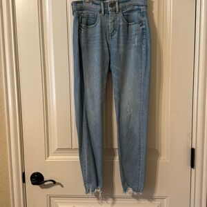 Loft high waist stretchy skinny jeans distressed